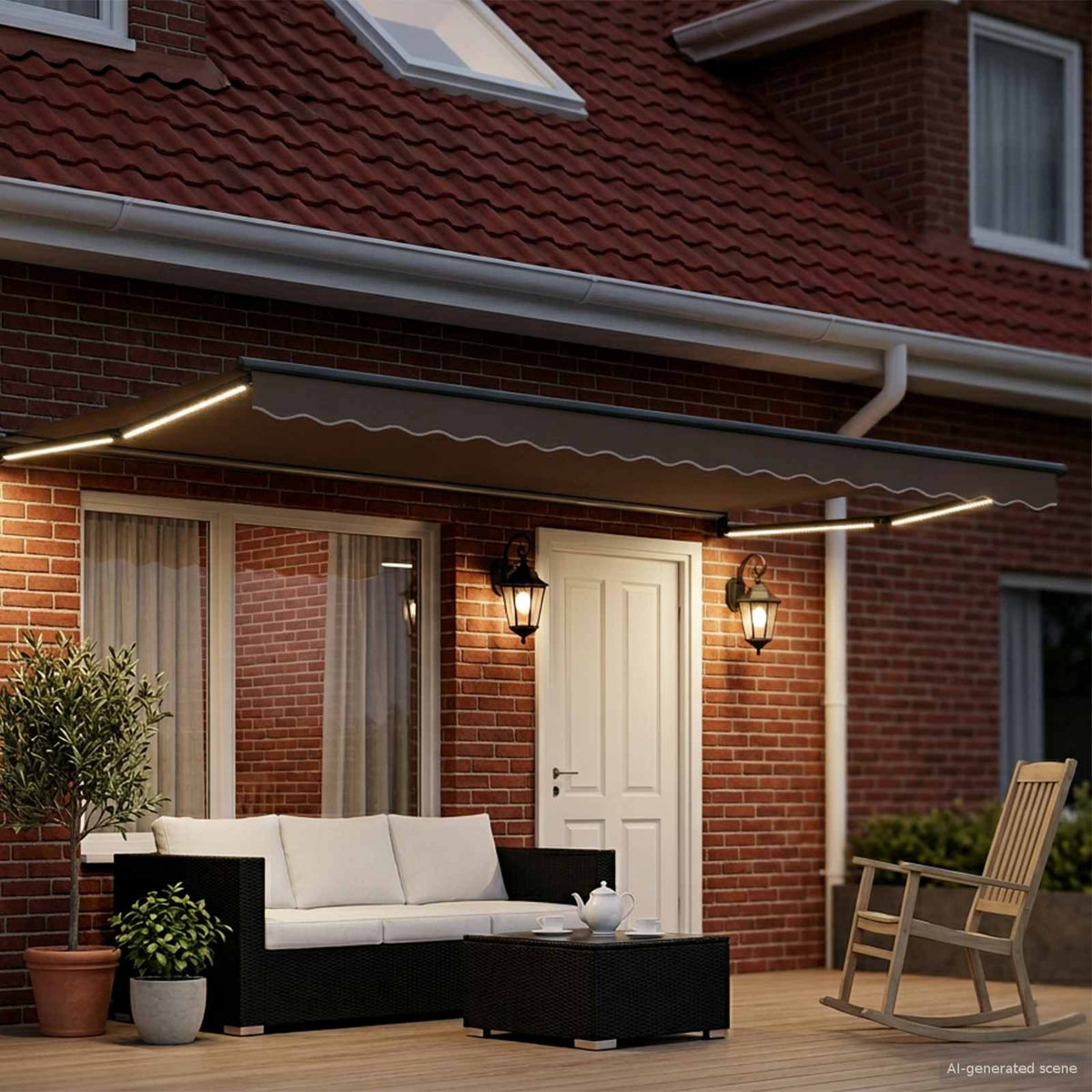 vidaXL Electric Retractable Awning Frame Anthracite 4 x 3 m Aluminium
