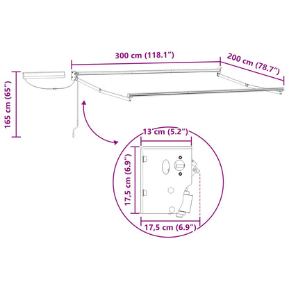 vidaXL Solar Electric Awning Frame 3 x 2 m White