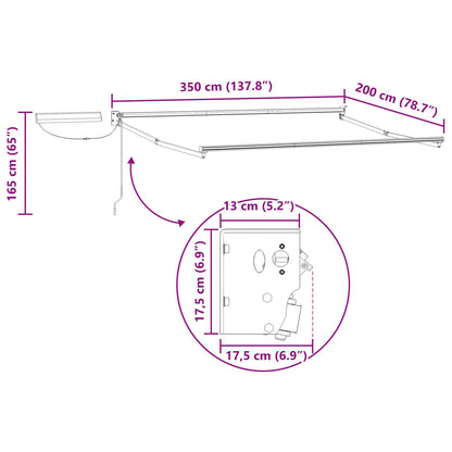 vidaXL Solar Electric Awning Frame 3.5 x 2 m White