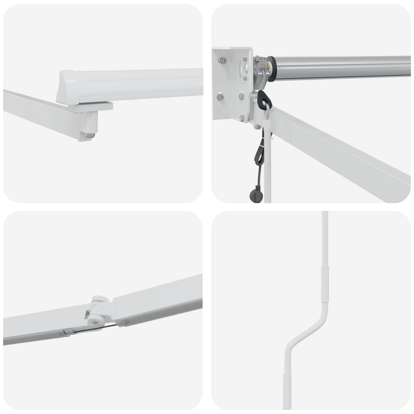 vidaXL Electric Retractable Awning Frame White 4 x 2 m Aluminium