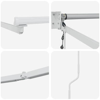 vidaXL Electric Retractable Awning Frame White 4 x 2 m Aluminium