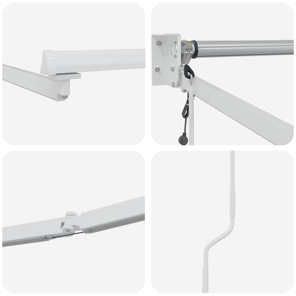 vidaXL Solar Electric Awning Frame 3.5 x 2.5 m White