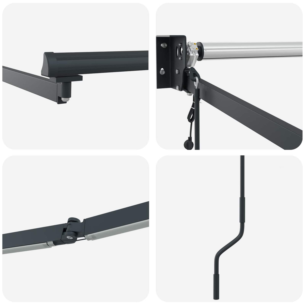 vidaXL Solar Electric Awning Frame 2.5 x 2 m Anthracite
