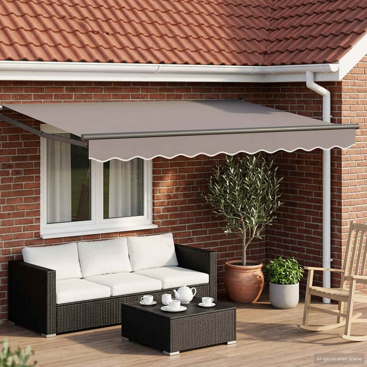 vidaXL Solar Electric Awning Frame 2.5 x 2 m Anthracite