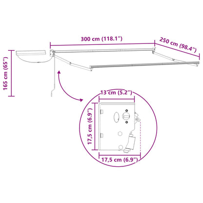 vidaXL Solar Electric Awning Frame 3 x 2.5 m Anthracite