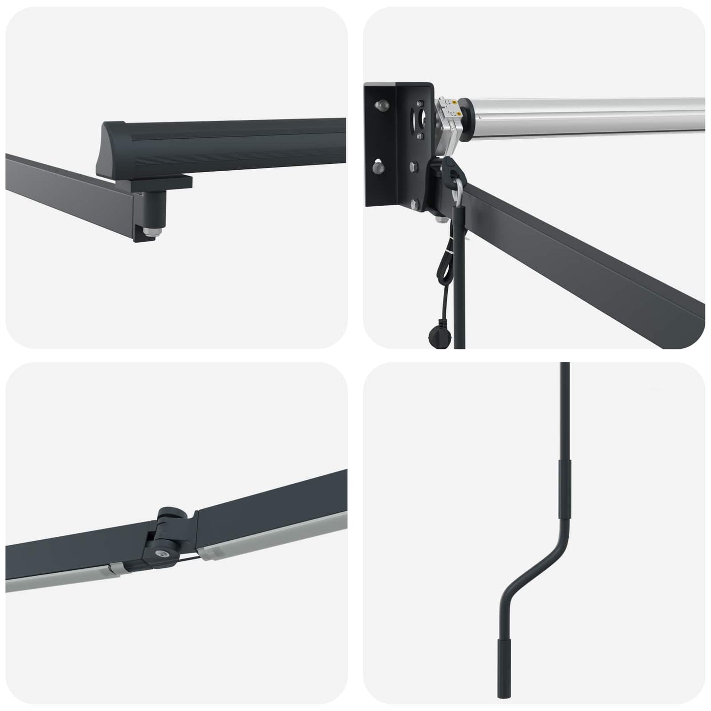 vidaXL Electric Retractable Awning Frame Anthracite 3.5 x 2.5 m Steel