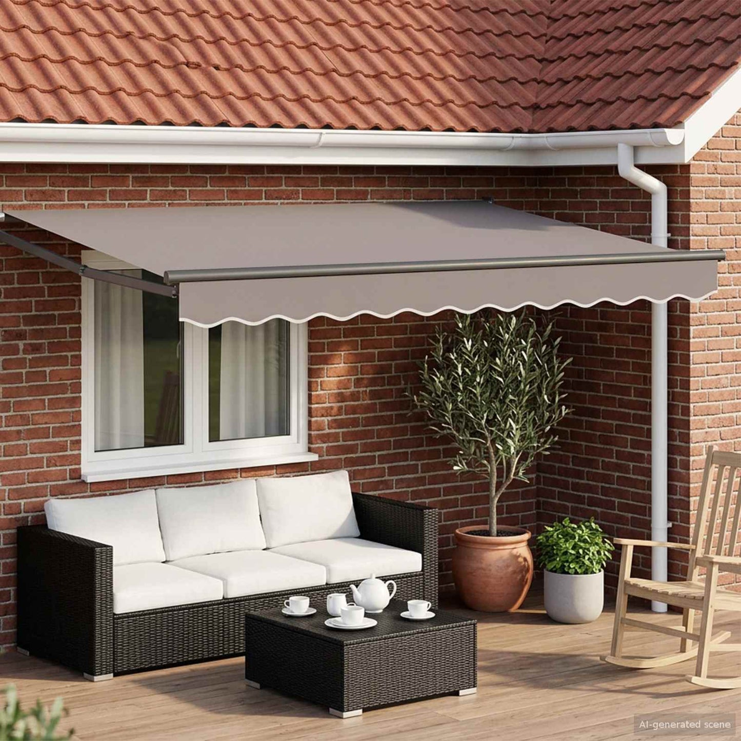 vidaXL Electric Retractable Awning Frame Anthracite 3.5 x 2.5 m Steel