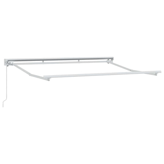 vidaXL Manual Awning Frame Adjustable White 3 x 2.5 m Steel