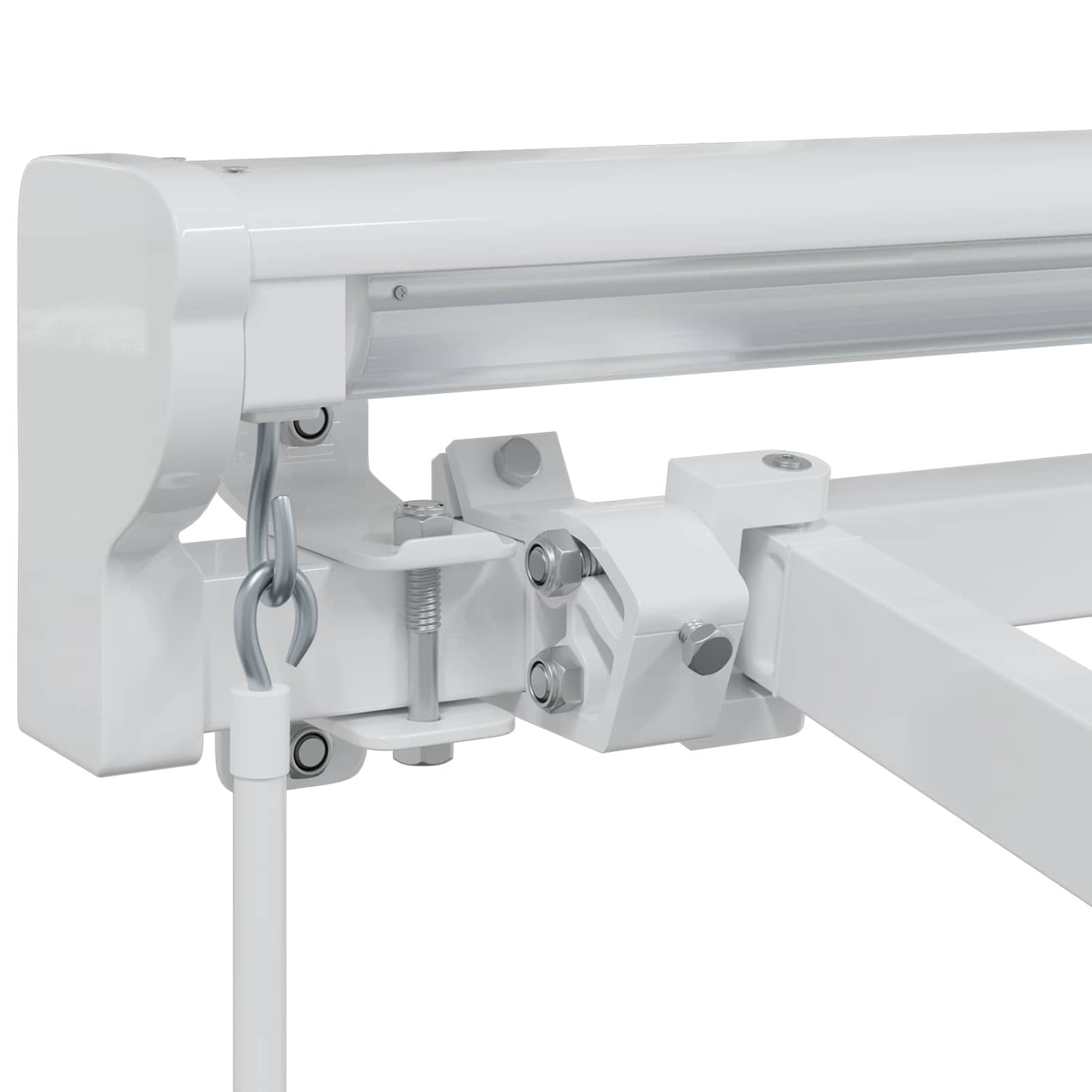vidaXL Manual Awning Frame Adjustable White 5 x 3 m Steel