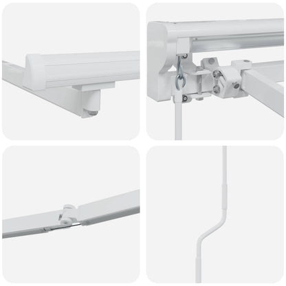 vidaXL Manual Awning Frame with Solar LED 2.5 x 2 m White