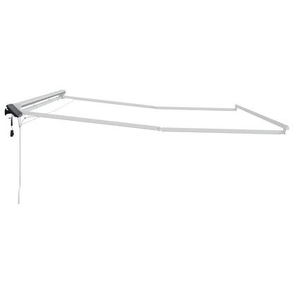vidaXL Manual Awning Frame with Solar LED 5 x 3.5 m White