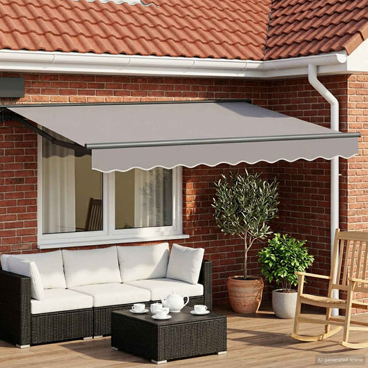 vidaXL Manual Awning Frame with Solar LED 3 x 2.5 m Anthracite