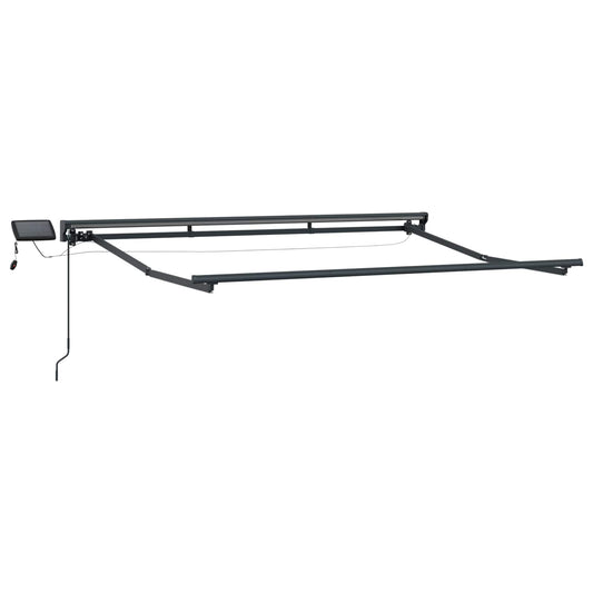 vidaXL Manual Awning Frame with Solar LED 3 x 2.5 m Anthracite