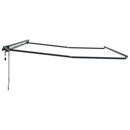 vidaXL Manual Awning Frame with Solar LED 4.5 x 3 m Anthracite