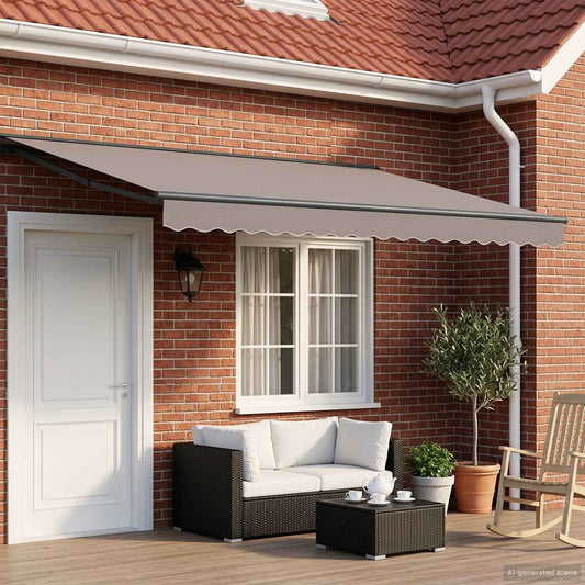 vidaXL Manual Awning Frame with Solar LED 5 x 3.5 m Anthracite