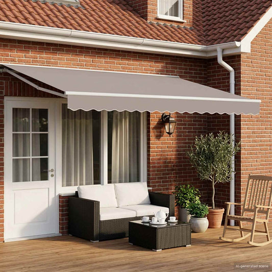 vidaXL Solar Electric Awning Frame 4 x 2 m White
