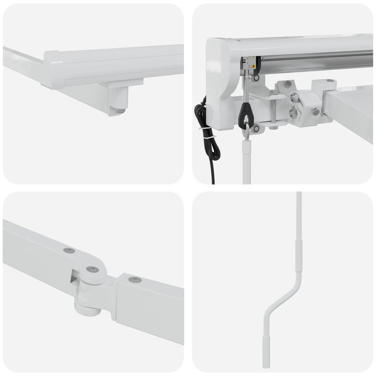 vidaXL Solar Electric Awning Frame 5 x 3 m White