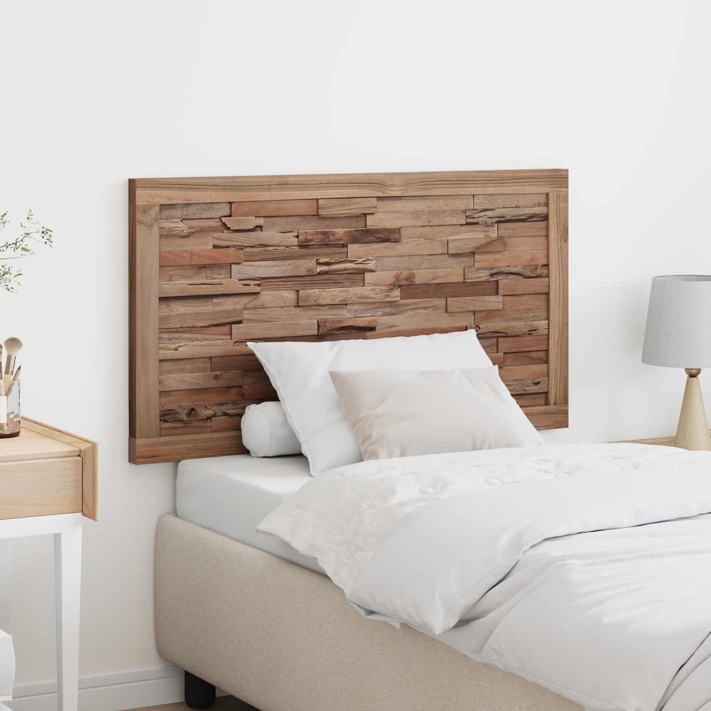 vidaXL Bed Headboard Natural Solid Teak Wood
