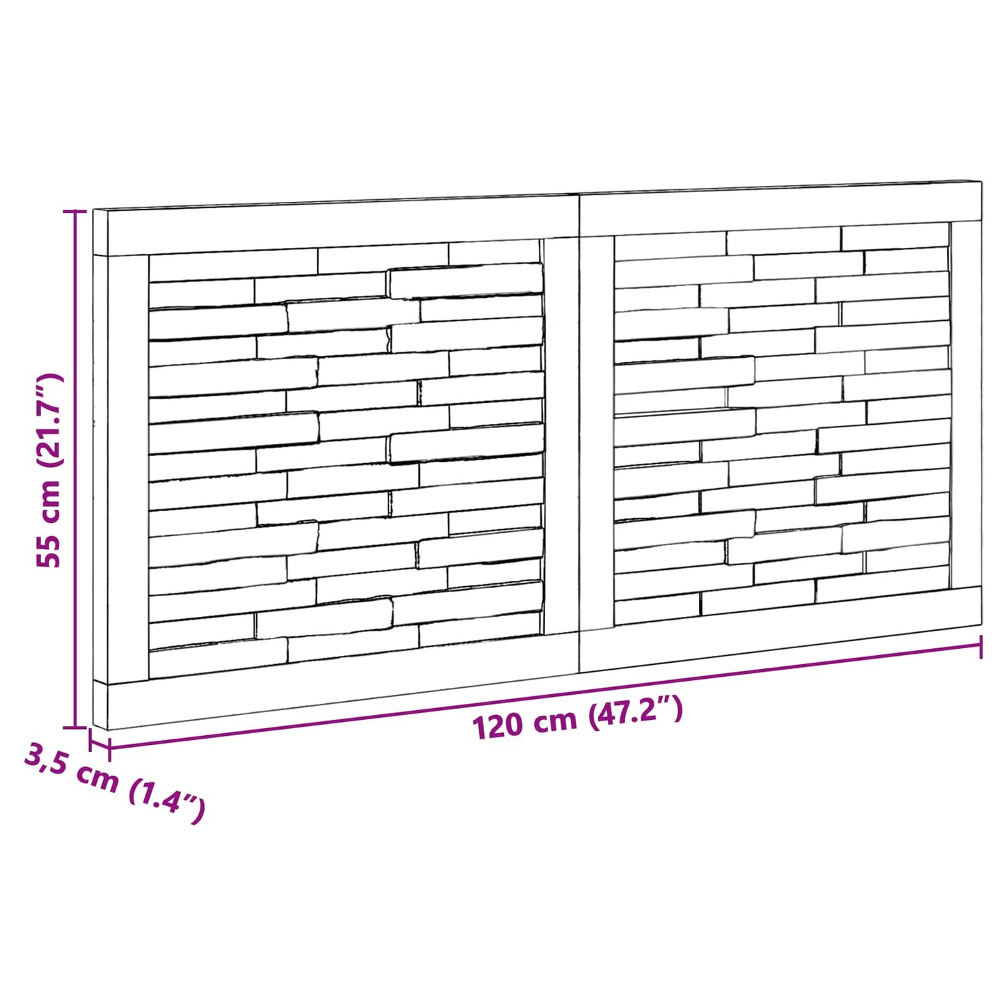 vidaXL Headboard Natural Solid Teak Wood