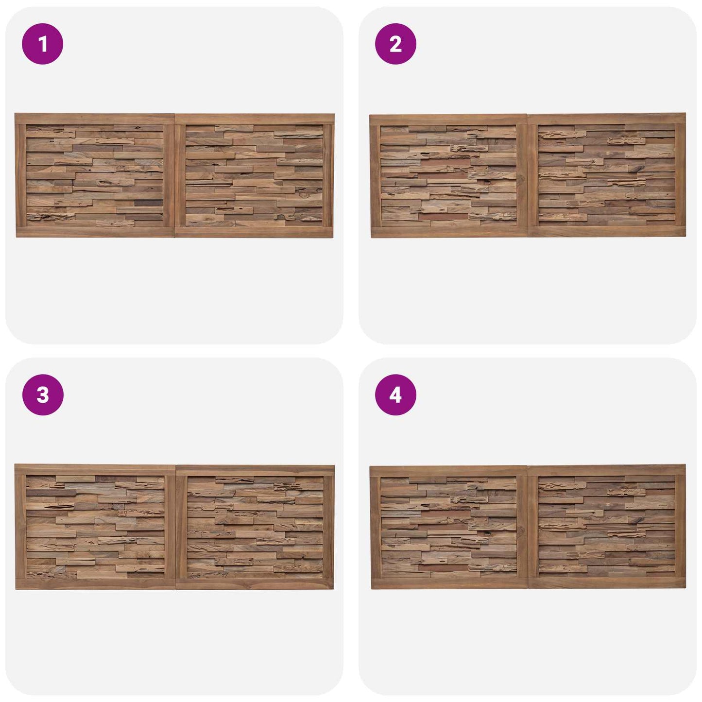 vidaXL Bed Headboard Natural Solid Teak Wood