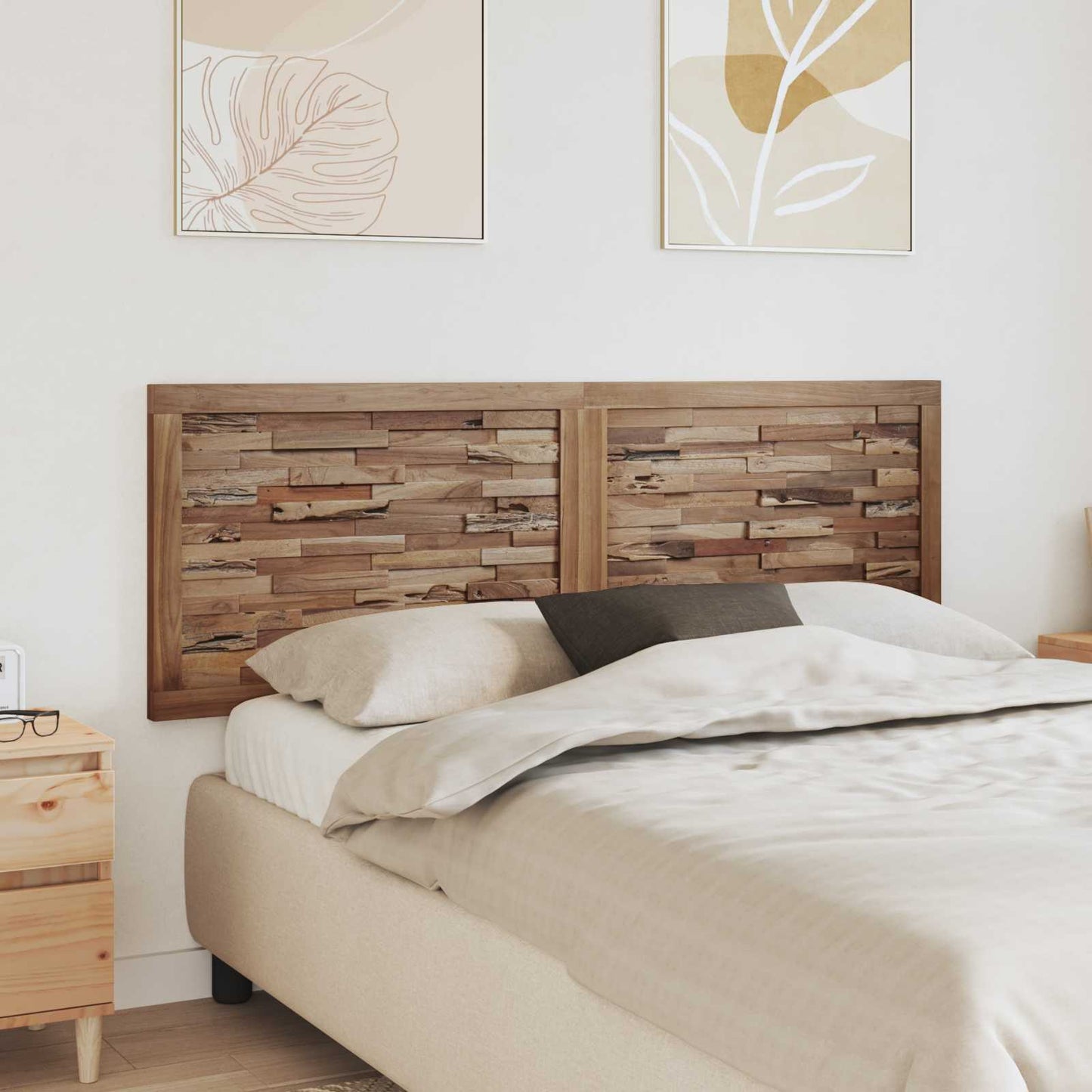 vidaXL Bed Headboard Natural Solid Teak Wood