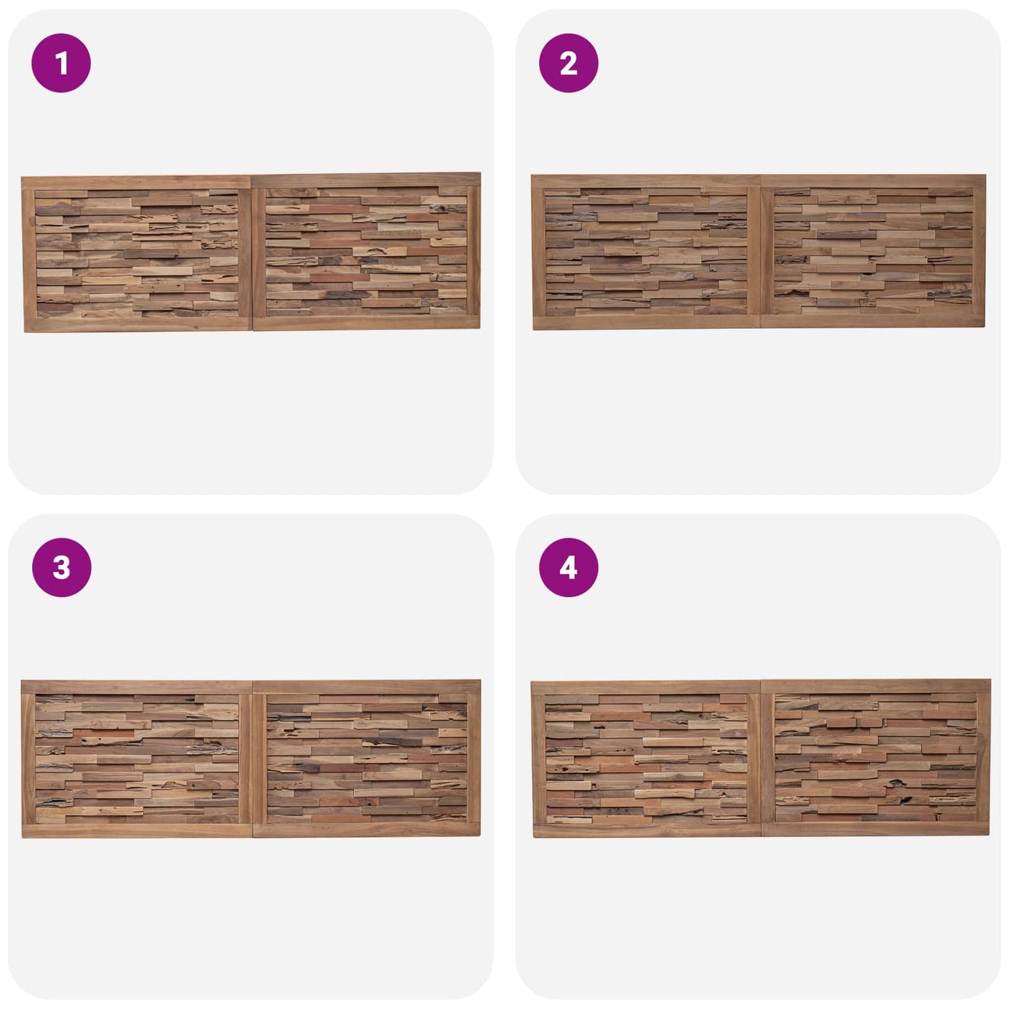 vidaXL Bed Headboard Natural Solid Teak Wood