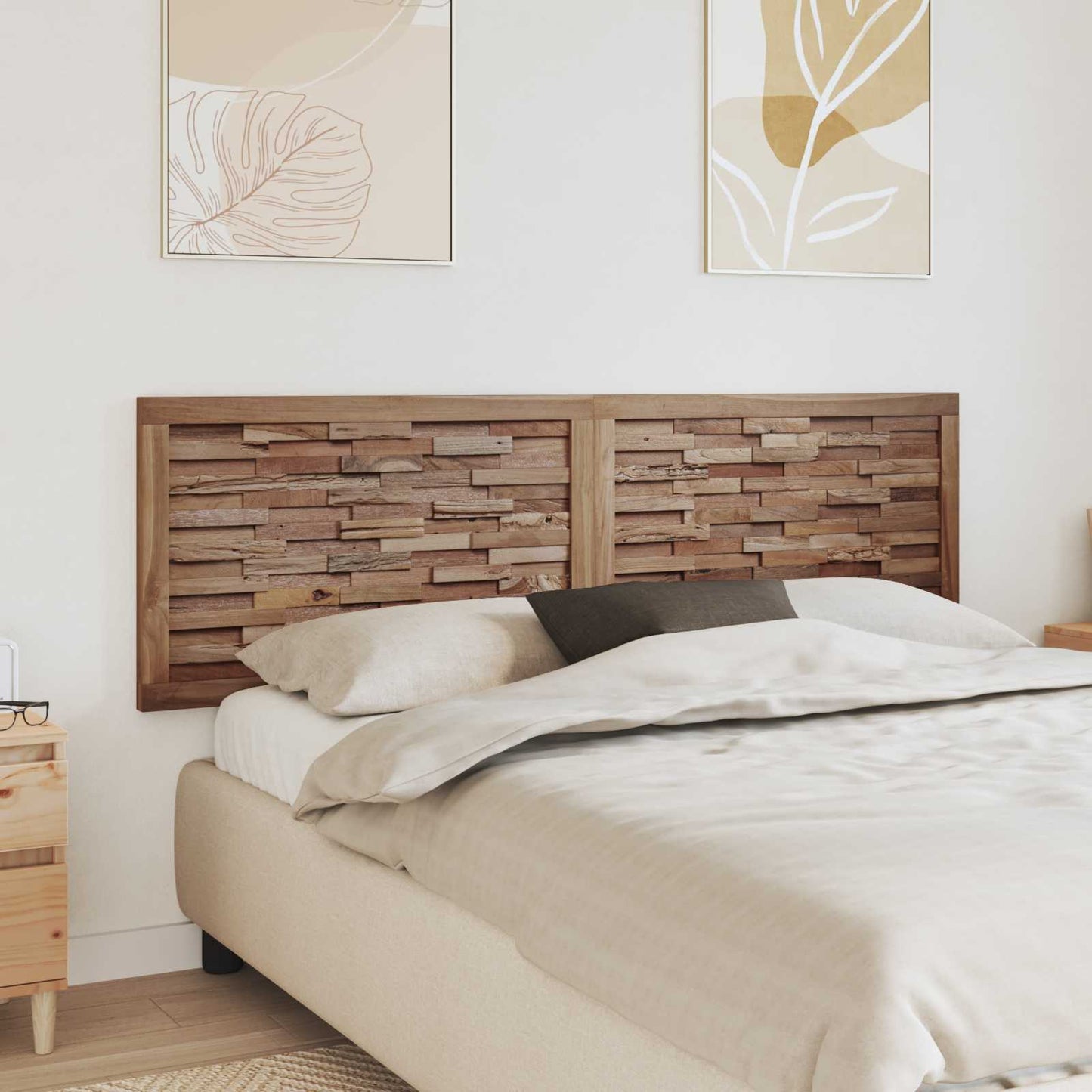 vidaXL Headboard Natural Solid Teak Wood