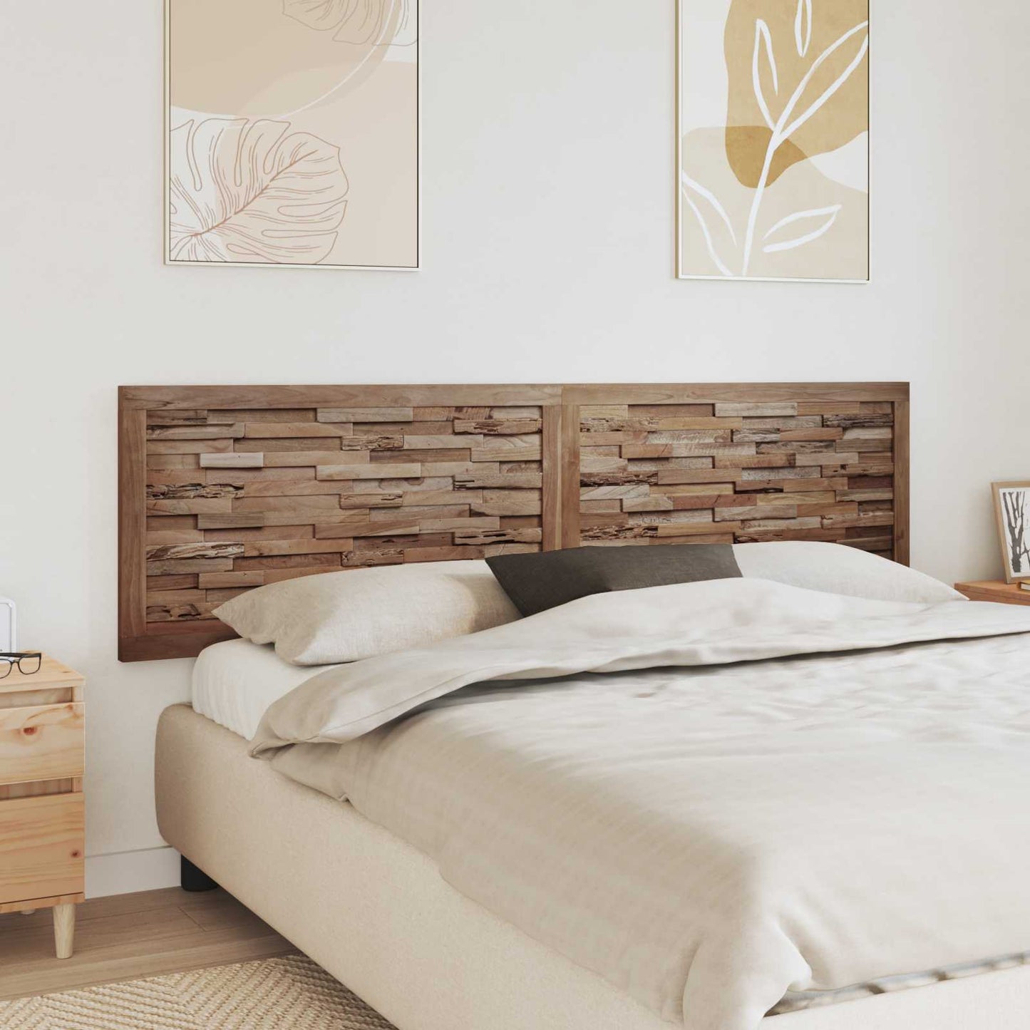 vidaXL Bed Headboard Natural Solid Teak Wood
