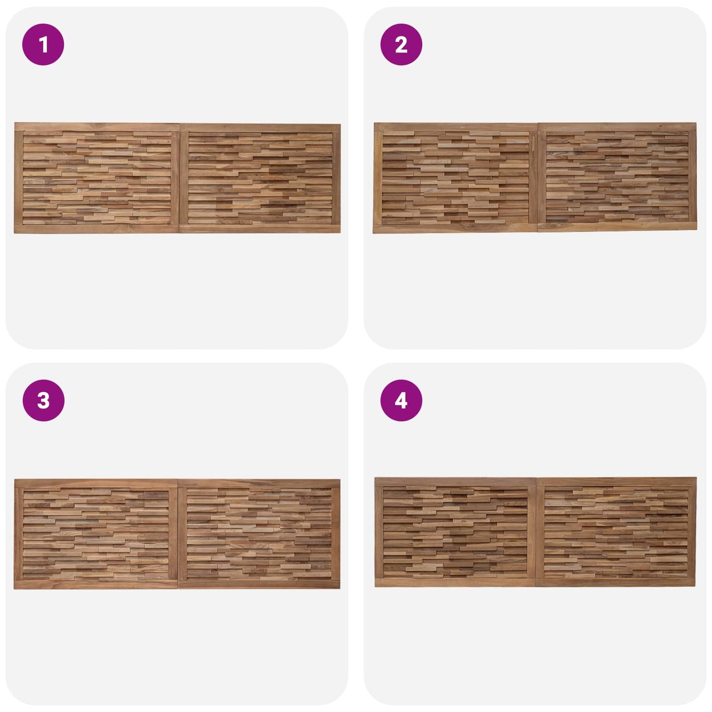 vidaXL Bed Headboard Natural Solid Teak Wood
