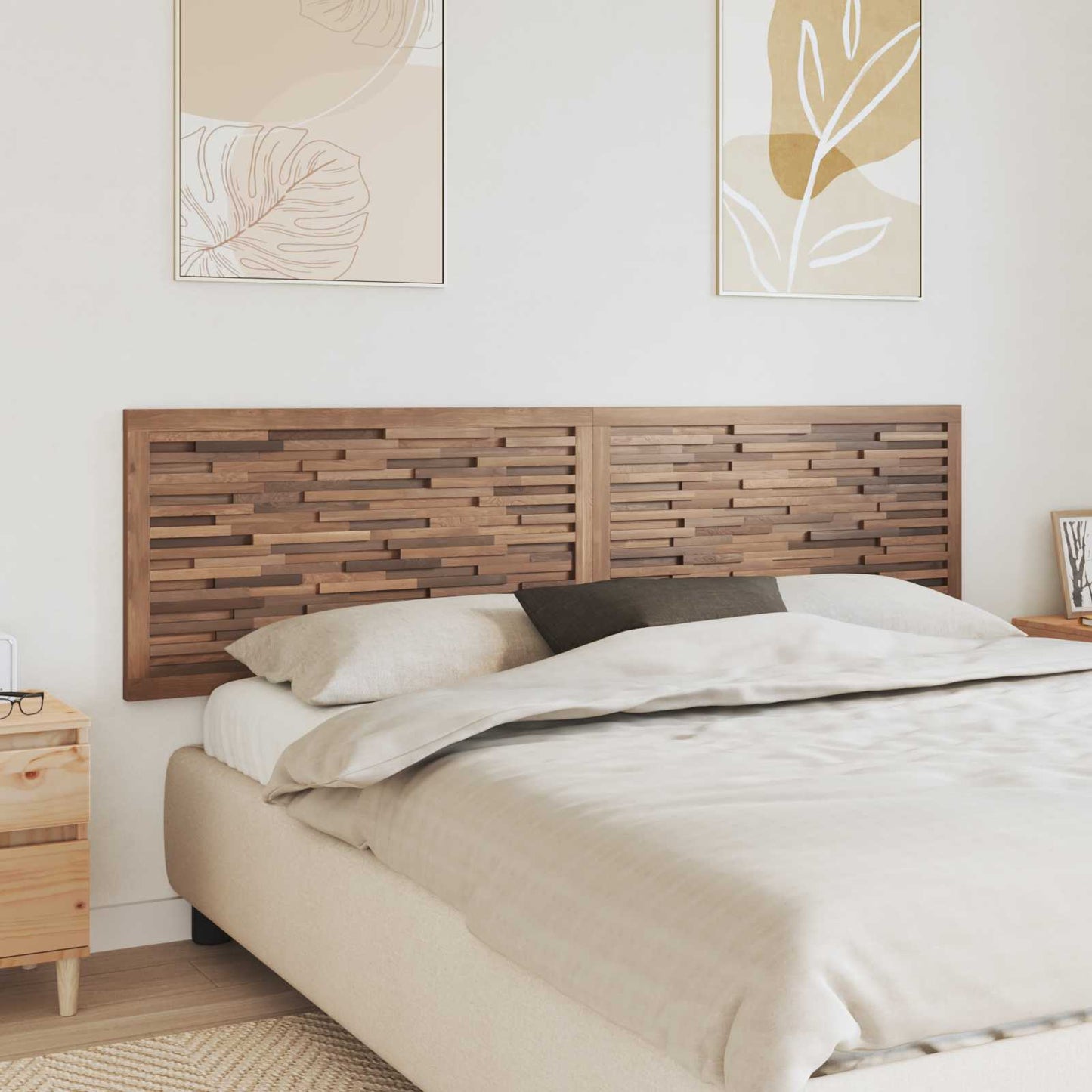 vidaXL Bed Headboard Natural Solid Teak Wood
