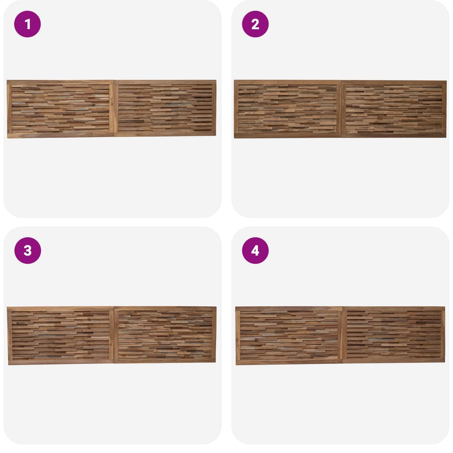 vidaXL Bed Headboard Natural Solid Teak Wood