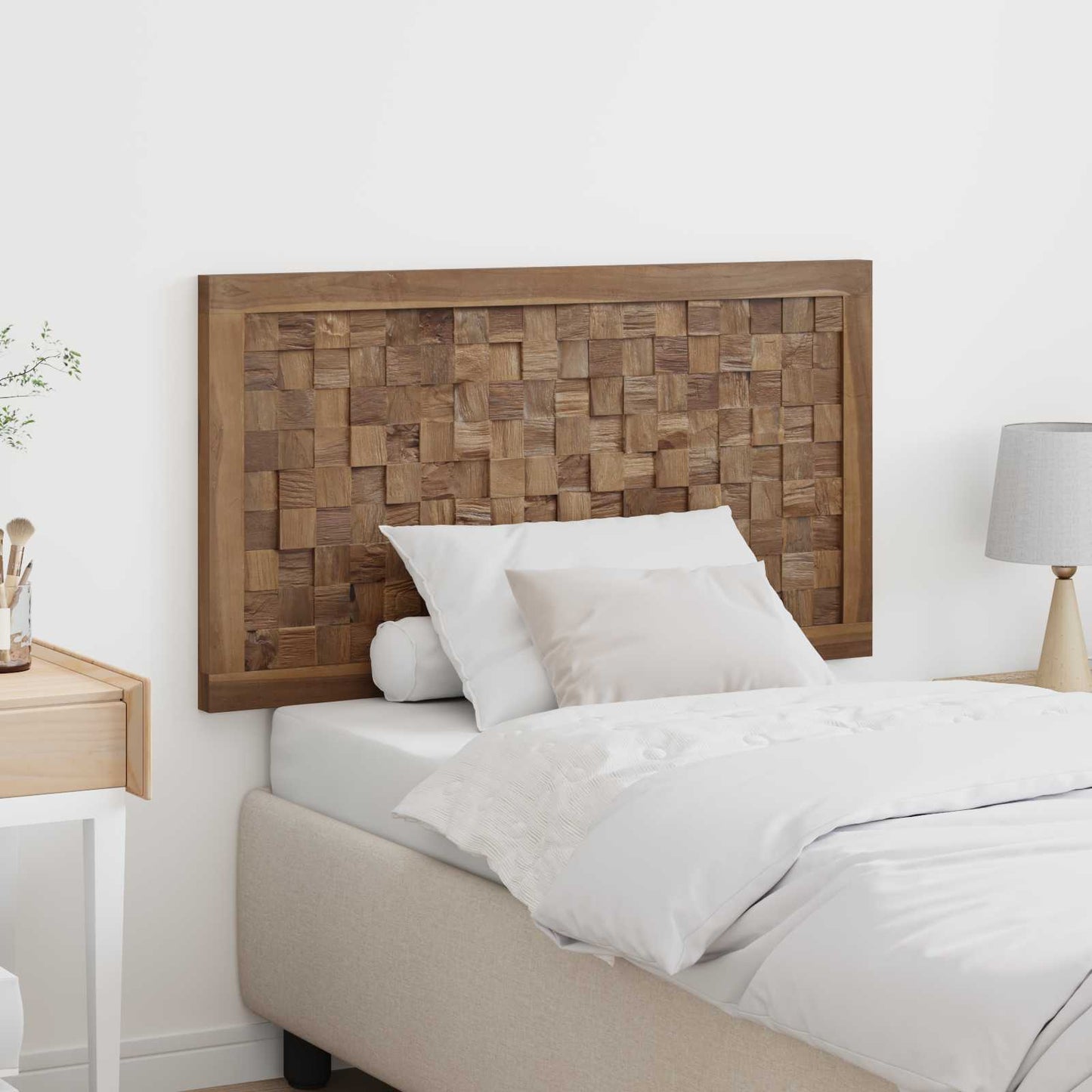 vidaXL Bed Headboard Natural Solid Teak Wood