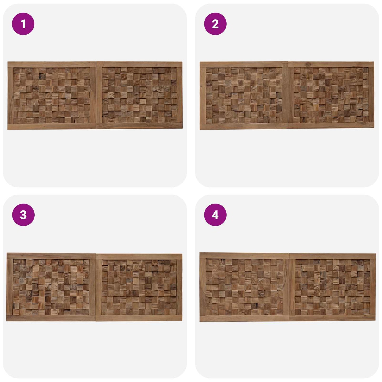 vidaXL Bed Headboard Natural Solid Teak Wood