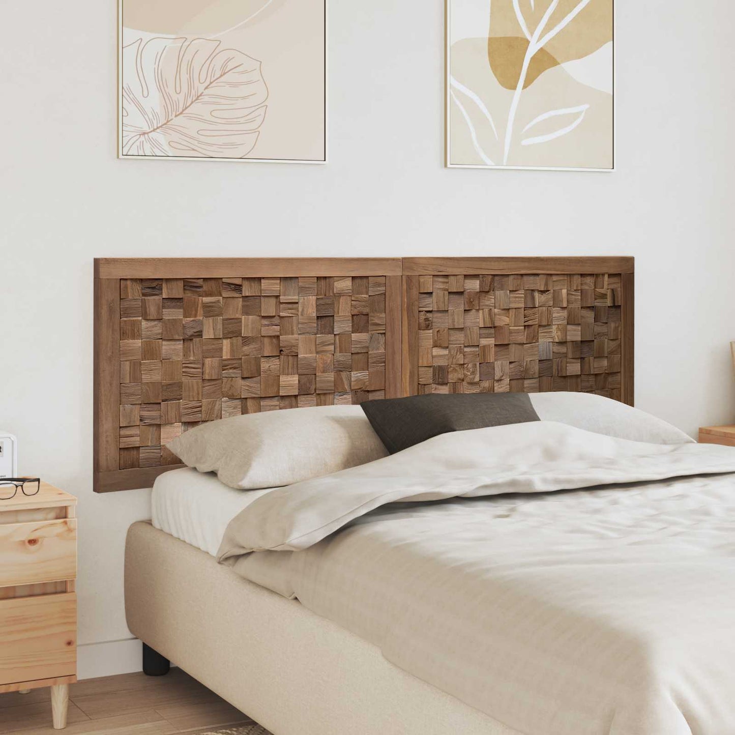 vidaXL Bed Headboard Natural Solid Teak Wood