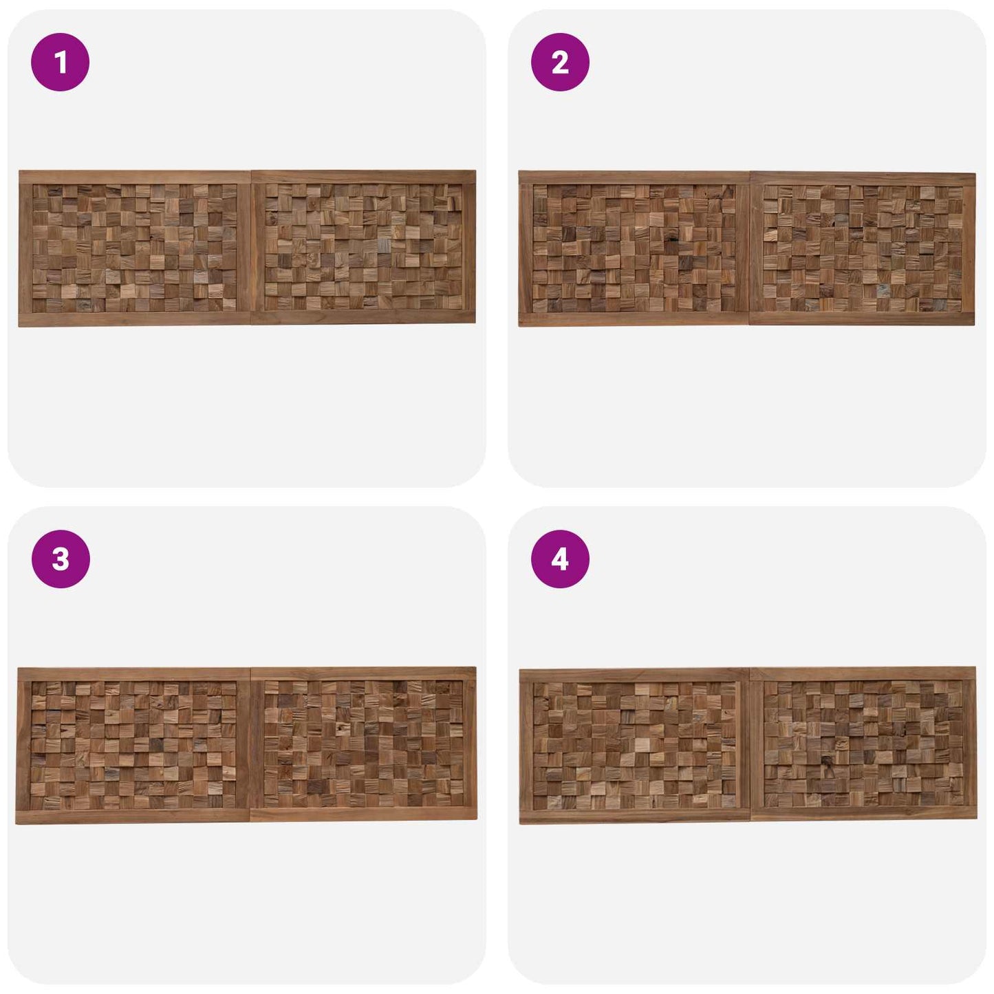 vidaXL Bed Headboard Natural Solid Teak Wood