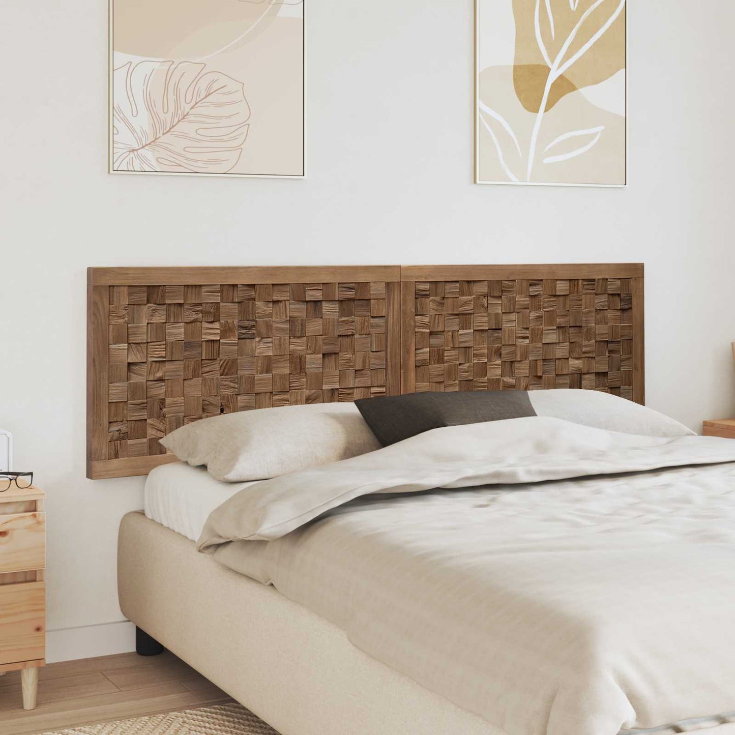vidaXL Bed Headboard Natural Solid Teak Wood