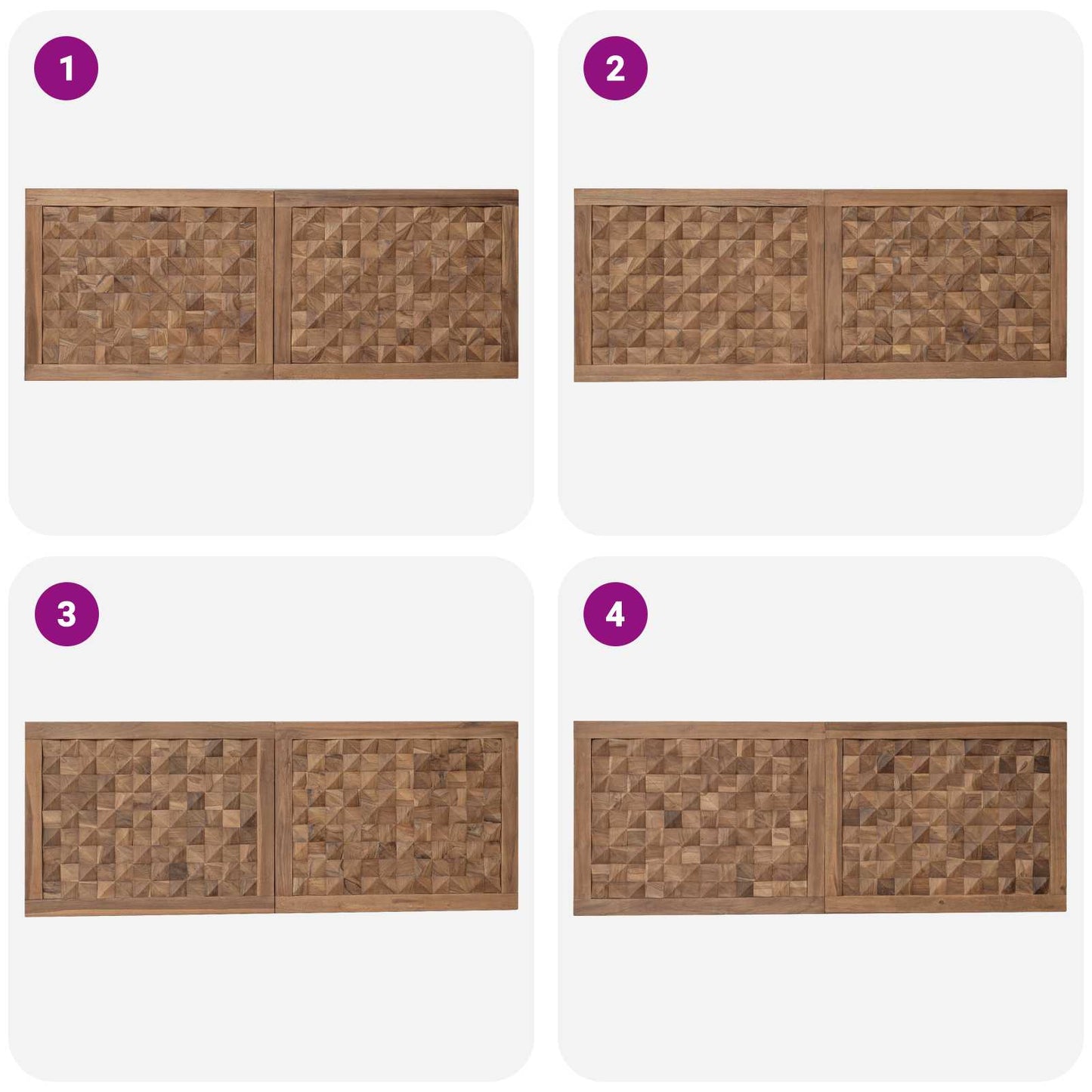 vidaXL Bed Headboard Natural Solid Teak Wood