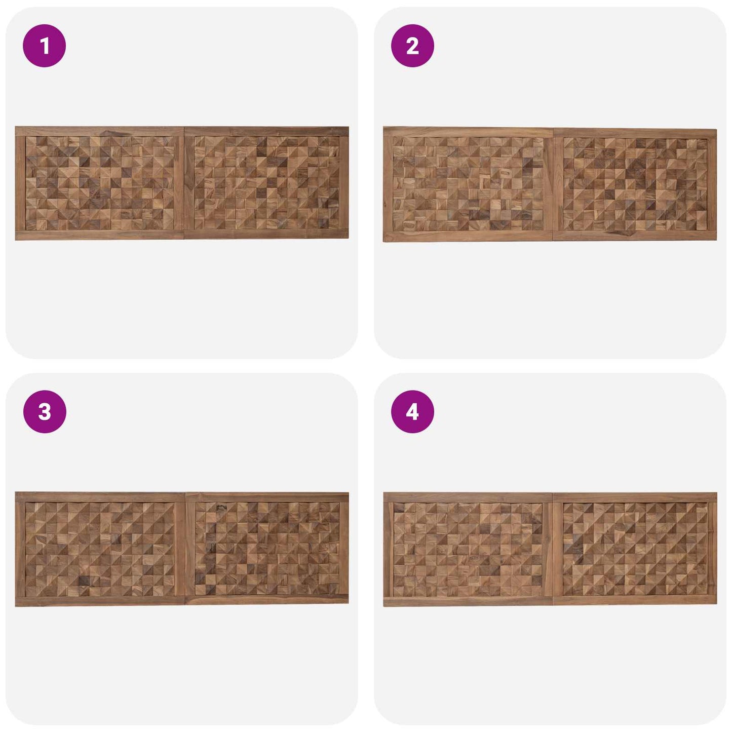 vidaXL Bed Headboard Natural Solid Teak Wood