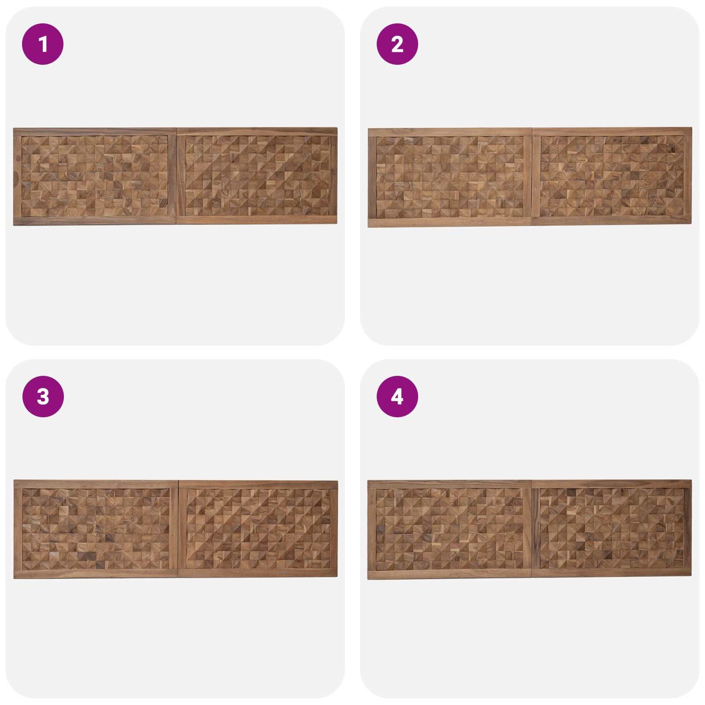 vidaXL Bed Headboard Natural Solid Teak Wood