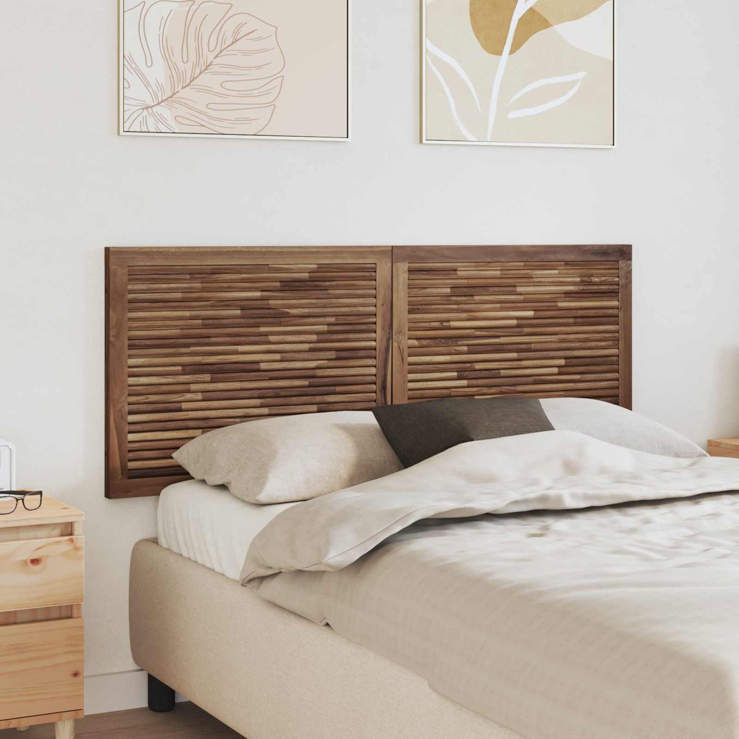 vidaXL Bed Headboard Natural Solid Teak Wood