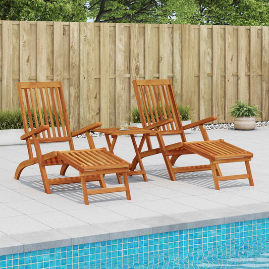 vidaXL Reclining and Folding Sunlounger 2 pcs 55 x 146 x 91 cm