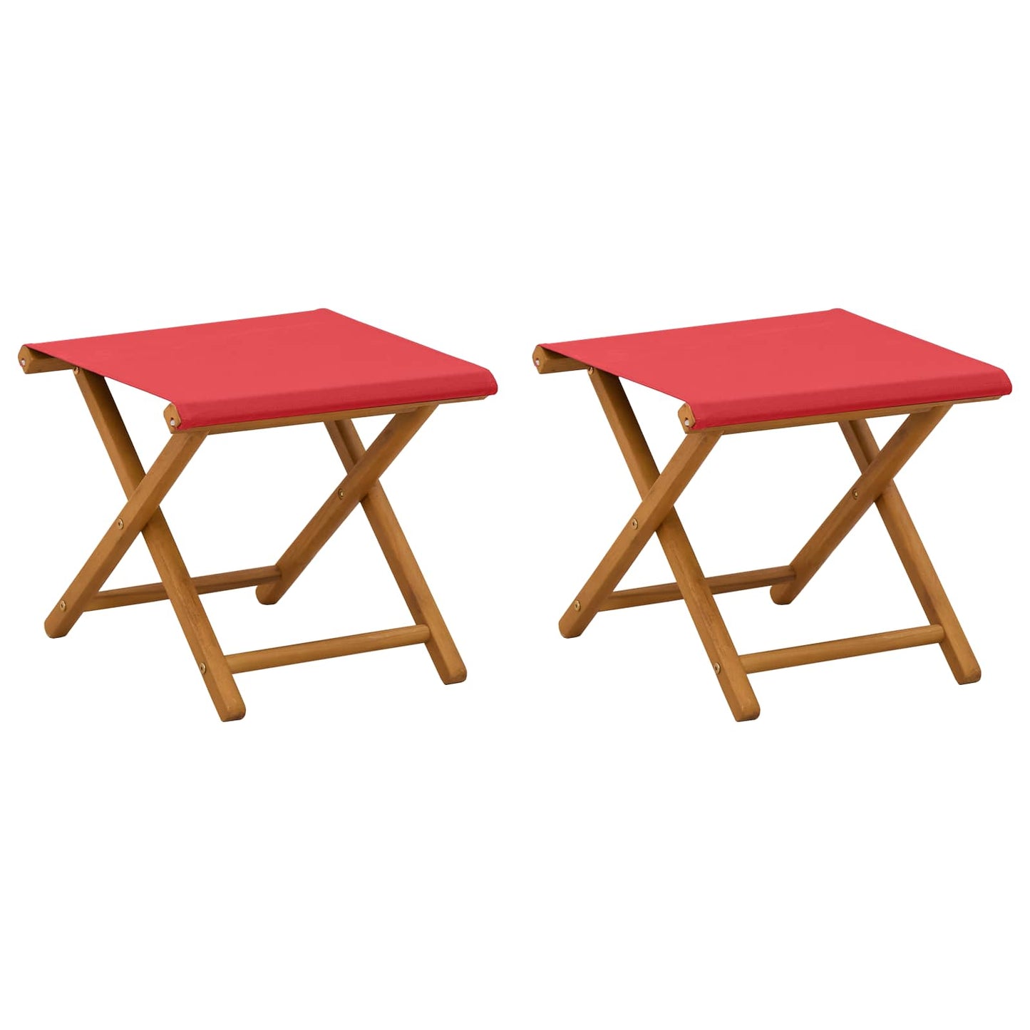 vidaXL Deck Chair 2 pcs Solid Eucalyptus Wood Red
