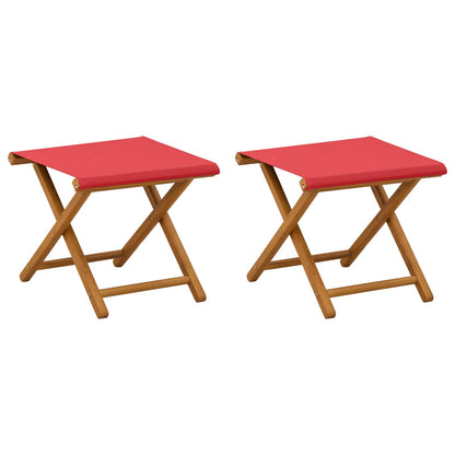 vidaXL Deck Chair 2 pcs Solid Eucalyptus Wood Red