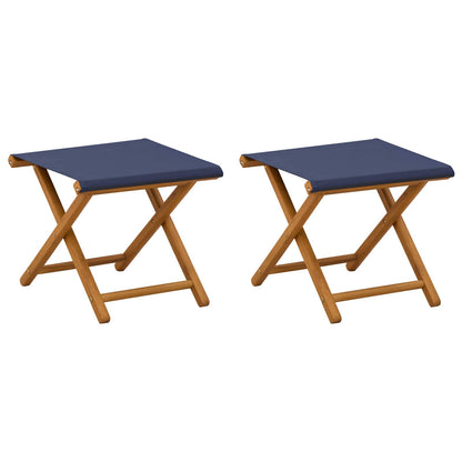 vidaXL Deck Chair 2 pcs Solid Eucalyptus Wood Blue