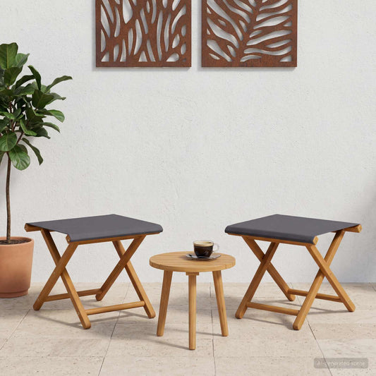 vidaXL Deck Chair 2 pcs Solid Eucalyptus Wood Grey
