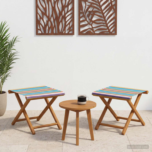 vidaXL Deck Chair 2 pcs Solid Eucalyptus Wood Multicolour