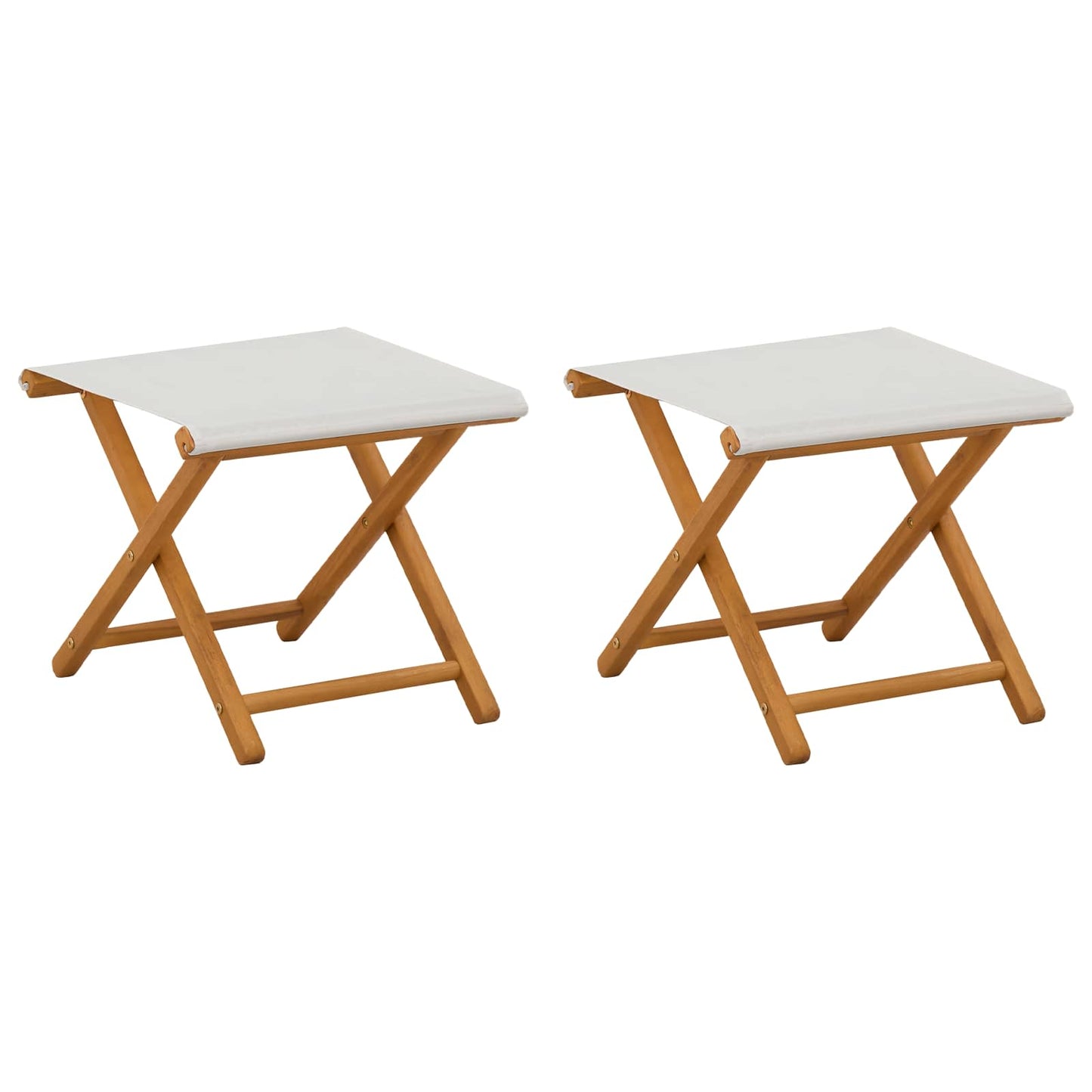 vidaXL Deck Chair 2 pcs Solid Eucalyptus Wood Cream