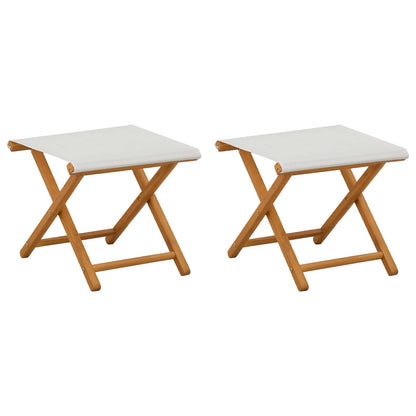 vidaXL Deck Chair 2 pcs Solid Eucalyptus Wood Cream
