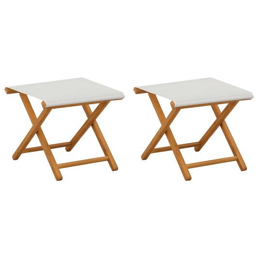 vidaXL Deck Chair 2 pcs Solid Eucalyptus Wood Cream