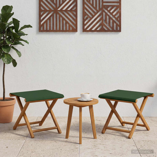 vidaXL Deck Chair 2 pcs Solid Eucalyptus Wood Green